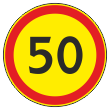 Дорожный знак 3.24 «Ограничение максимальной скорости» (временный) (металл 0,8 мм, I типоразмер: диаметр 600 мм, С/О пленка: тип А коммерческая)